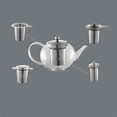 Harga yang bagus Teapot Kaca Dengan Infuser Stainless Steel Terukir 0.3mm Micro Holes Untuk Aliran Teh yang Optimal on line