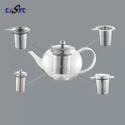 Harga yang bagus Infusor Teh Metall Etched & Teapot Kaca dengan Micro-Low Holes untuk Menggigit yang Optimal on line